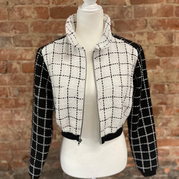 NWT BCBGeneration Plaid Bomber Jacket - Picture 4 of 13